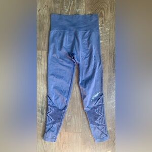 PINK Blue Leggings with Mesh Detail